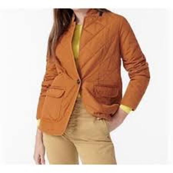 J. Crew Camel Quilted Regent Blazer Jacket PrimaLoft Signature Puffer Size XS - Picture 1 of 6